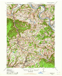 Monroeton 1943 topographic map thumbnail