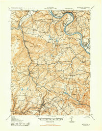Monroeton 1943 topographic map thumbnail