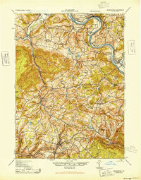 Monroeton 1943 topographic map thumbnail