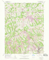 Burgettstown 1954 topographic map thumbnail