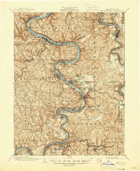 Brownsville 1933 topographic map thumbnail