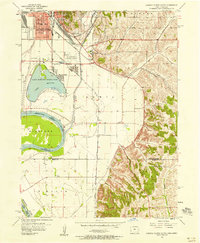 Council Bluffs South 1956 topographic map thumbnail