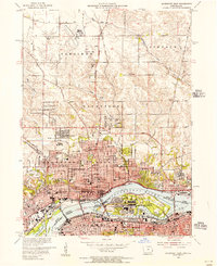 Davenport East 1953 topographic map thumbnail