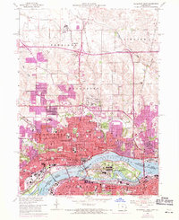 Davenport East 1953 topographic map thumbnail