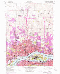 Davenport East 1953 topographic map thumbnail