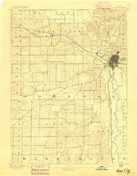 Iowa City 1891 topographic map thumbnail