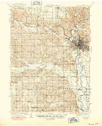 Iowa City 1938 topographic map thumbnail