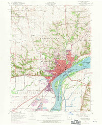 Muscatine 1953 topographic map thumbnail