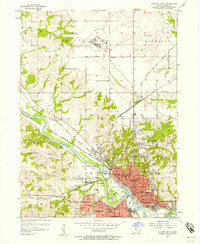 Ottumwa North 1956 topographic map thumbnail