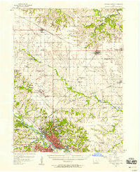 Ottumwa North 1956 topographic map thumbnail