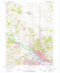 Ottumwa North 1956 topographic map thumbnail