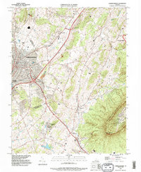 Harrisonburg 1989 topographic map thumbnail