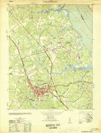 Williamsburg 1951 topographic map thumbnail
