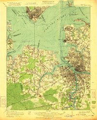 Newport News 1921 topographic map thumbnail