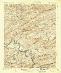 Pearisburg 1937 topographic map thumbnail