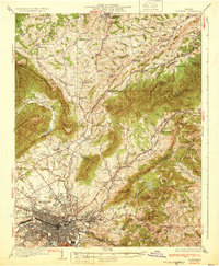 Roanoke 1933 topographic map thumbnail