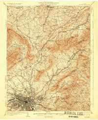 Roanoke 1933 topographic map thumbnail