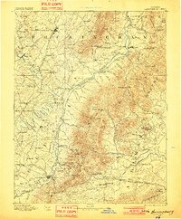 Harrisonburg 1892 topographic map thumbnail