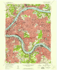 Pittsburgh East 1956 topographic map thumbnail