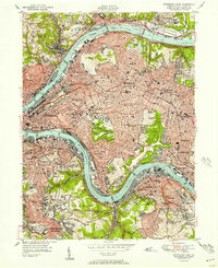 Pittsburgh East 1951 topographic map thumbnail