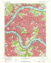 Pittsburgh East 1960 topographic map thumbnail