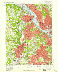 Pittsburgh West 1956 topographic map thumbnail