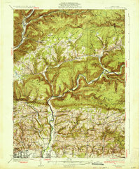 Warrensville 1934 topographic map thumbnail