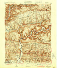 Warrensville 1934 topographic map thumbnail