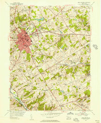 West Chester 1954 topographic map thumbnail