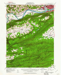 Williamsport 1953 topographic map thumbnail
