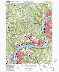 New Kensington West 1993 topographic map thumbnail