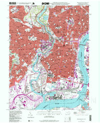 Philadelphia 1995 topographic map thumbnail
