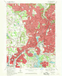 Akron West 1967 topographic map thumbnail