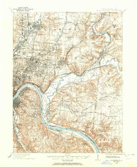 East Cincinnati 1898 topographic map thumbnail
