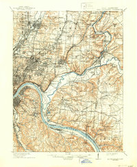 East Cincinnati 1914 topographic map thumbnail