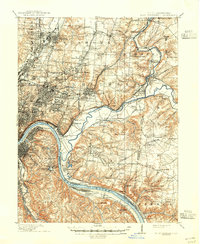 East Cincinnati 1914 topographic map thumbnail