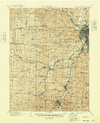 Zanesville 1910 topographic map thumbnail