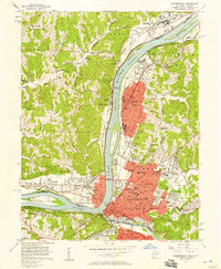 Parkersburg 1957 topographic map thumbnail
