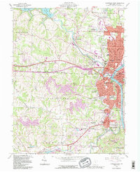 Zanesville West 1992 topographic map thumbnail