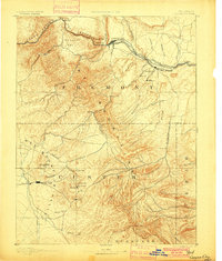 Canyon City 1892 topographic map thumbnail