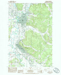 Centralia 1985 topographic map thumbnail