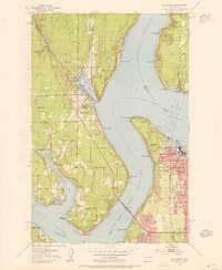 Gig Harbor 1953 topographic map thumbnail