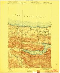 Lake Crescent 1922 topographic map thumbnail