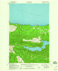 Lake Crescent 1950 topographic map thumbnail