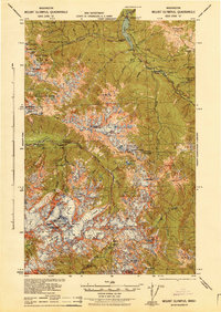 Mount Olympus 1942 topographic map thumbnail