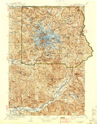 Mt Rainier 1928 topographic map thumbnail