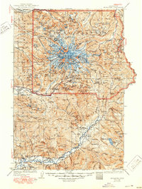 Mt Rainier 1928 topographic map thumbnail