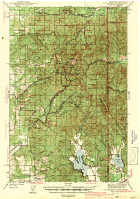 Mt Spokane 1943 topographic map thumbnail