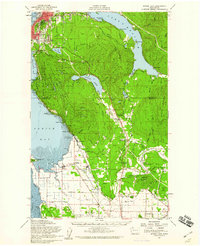 Samish Lake 1954 topographic map thumbnail