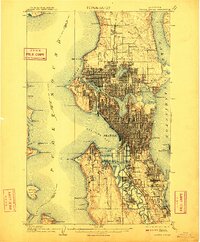 Seattle Special 1909 topographic map thumbnail